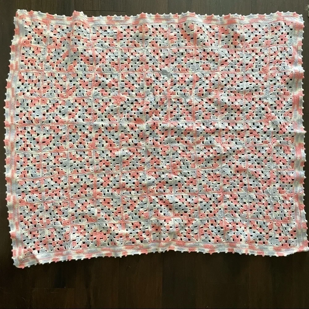 Granny square boho lap baby blanket